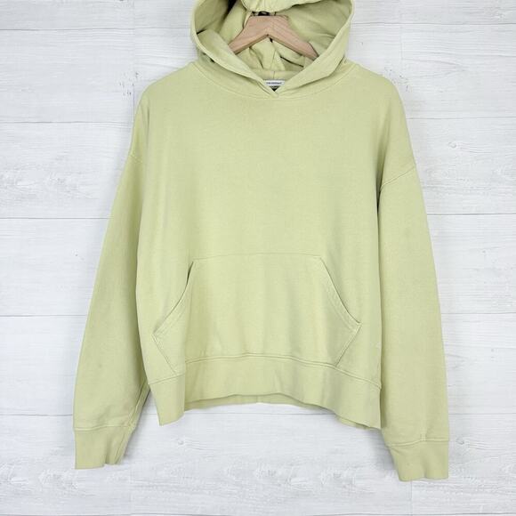 Revolve Weworewhat Oversized Pullover Hoodie Women Medium Cozy Pale Yellow Green - Picture 16 of 16